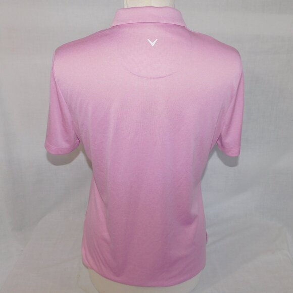 Callaway Womens Large Pink 1/4 Zip Short Sleeve Golf Polo Shirt - Picture 6 of 9